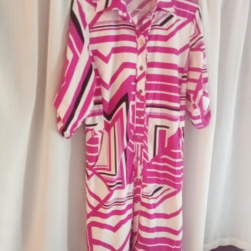 Pink Geometric Women's Dress